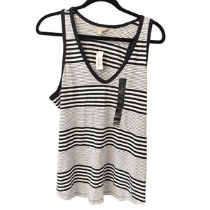 NWT Striped Banana Republic V Neck Tank Top in Size Large